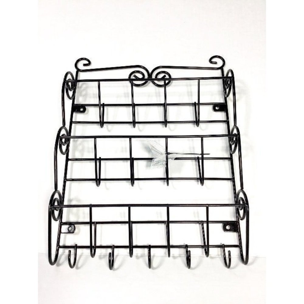 3-Tier Letter Rack with 5 Key Hooks - Picture 4 of 11